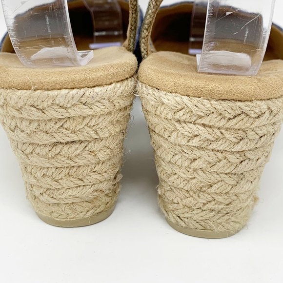 White Mountain  Blue Silver Studded Woven Heel 8 - Picture 7 of 10